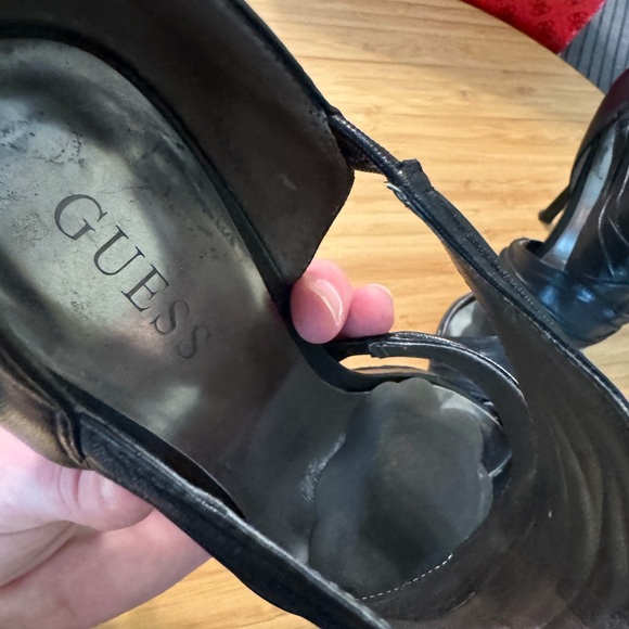 GUESS Black Open Toe Heel 8 - Picture 6 of 16